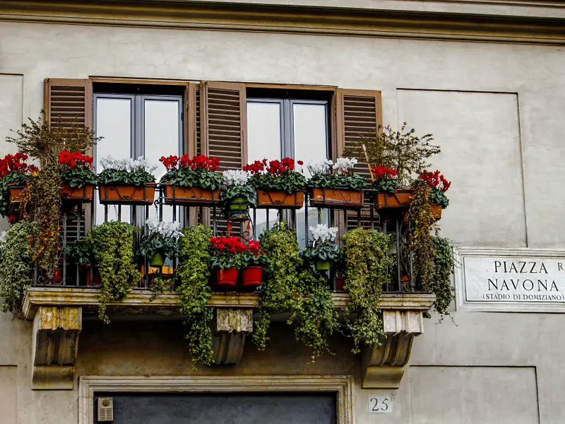 Ρώμη μπαλκόνι στην Piazza Navona